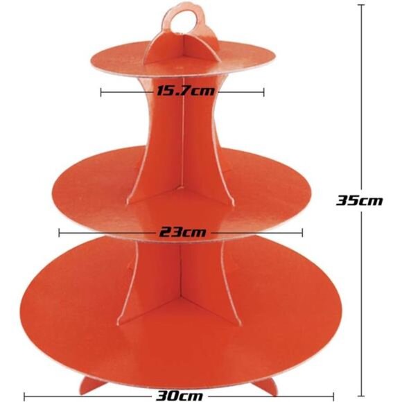 Faxco 3 Pack 3-Tier Colorful Round Cardboard Cup Cake Holder Stand Dessert Tower - Picture 6 of 7